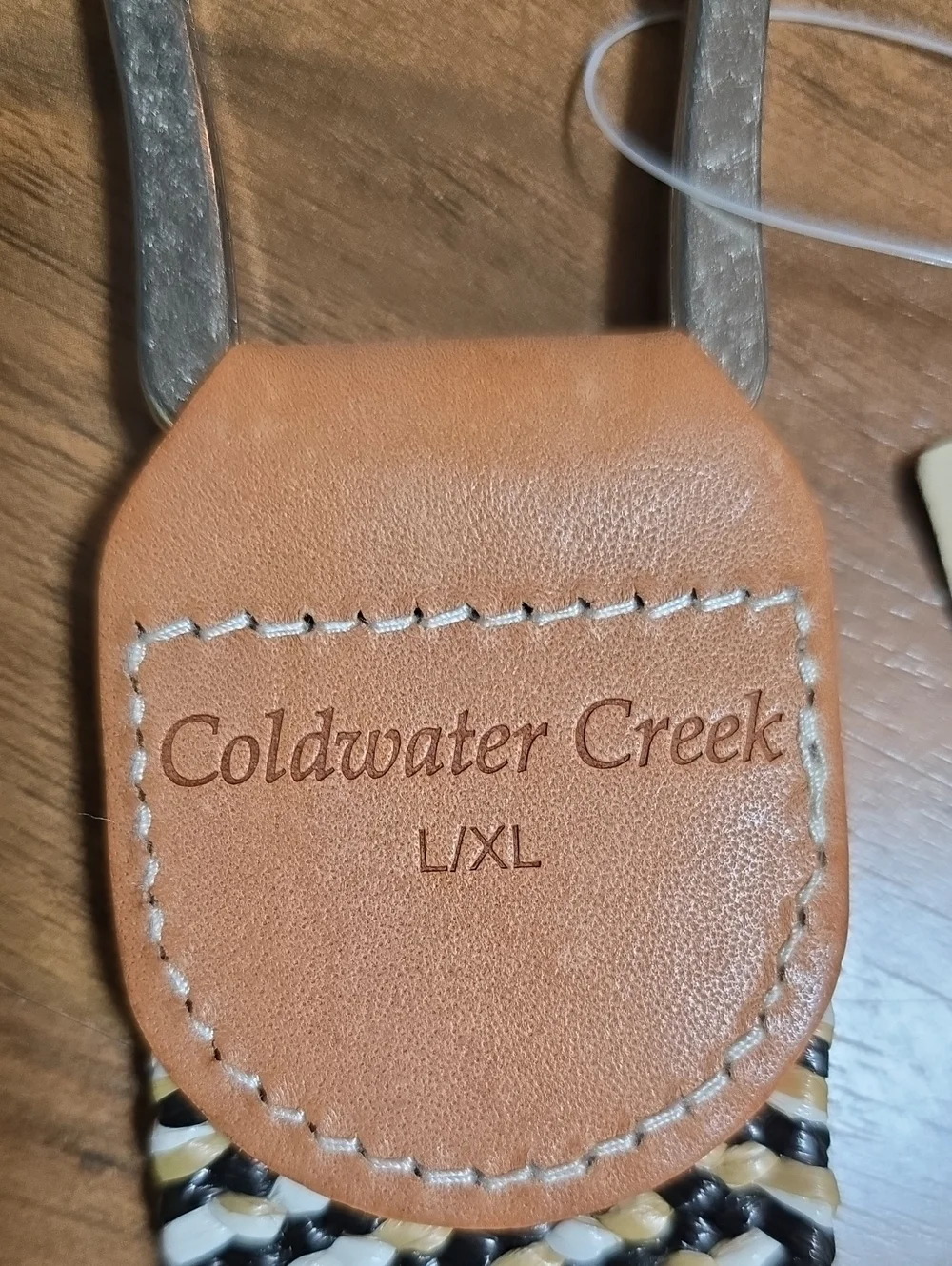 Coldwater Creek Raffia Stretch Belt With Silver Buckle
